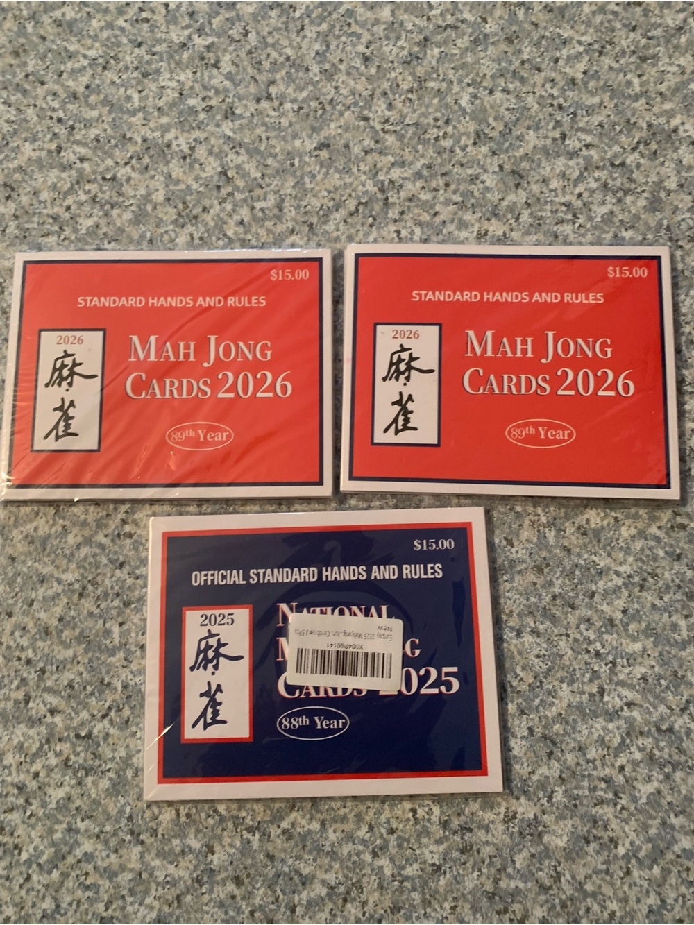 3 Packs 2025 2026 Mah Jong Cards New